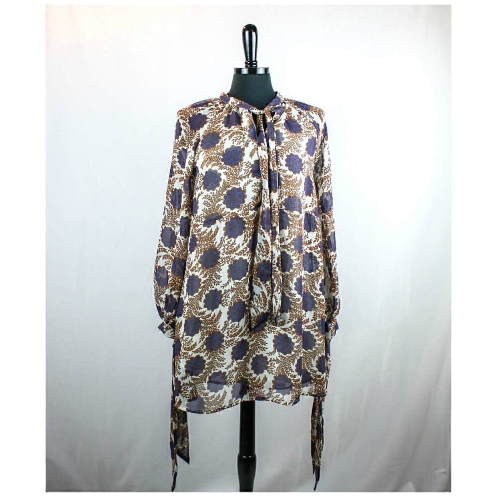 Hayden Los Angeles Boho Dress Tie Neck Siz…